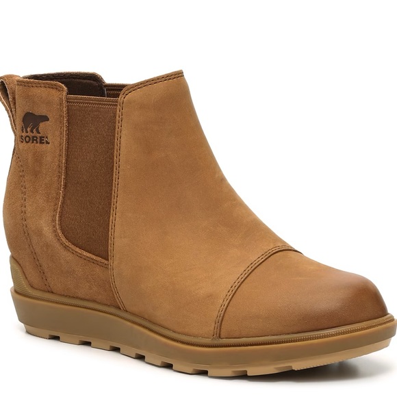 NWT SOREL Evie II Wedge Chelsea Boot/Brown - Picture 2 of 13